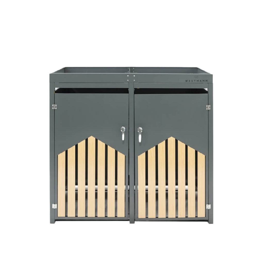 Storage Cabinet for Indoor Use in Metal and Wood - 90 x 50 x 80
