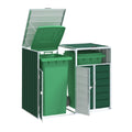 Garden waste storage unit with dual compartments for easy disposal - metal - 110 x 52 x 84