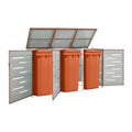 Outdoor Trash Bin Storage Unit for Yard Use in Metal - 120 x 40 x 110